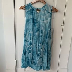 Deep V Tie-dye Swing Dress
